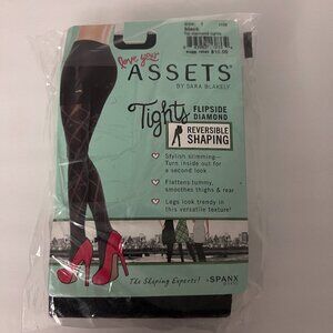 Spanx Love Your Assets Black Tights Flipside Diamond Reversible Shaping Size 1